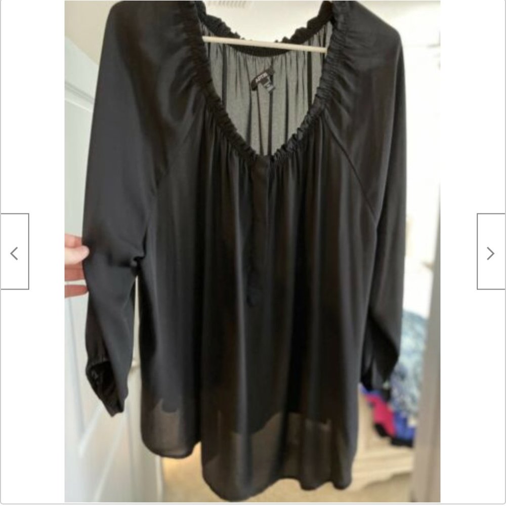 Apt 9 Women's Sheer Top - Black - 3x - NWOT